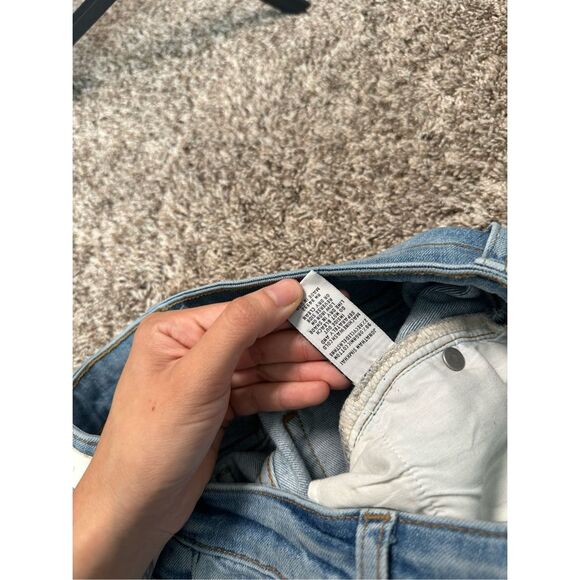 Jonathan Simkhai River High Rise Straight Leg Jeans Light Wash Frayed Hems 27 - Picture 7 of 14